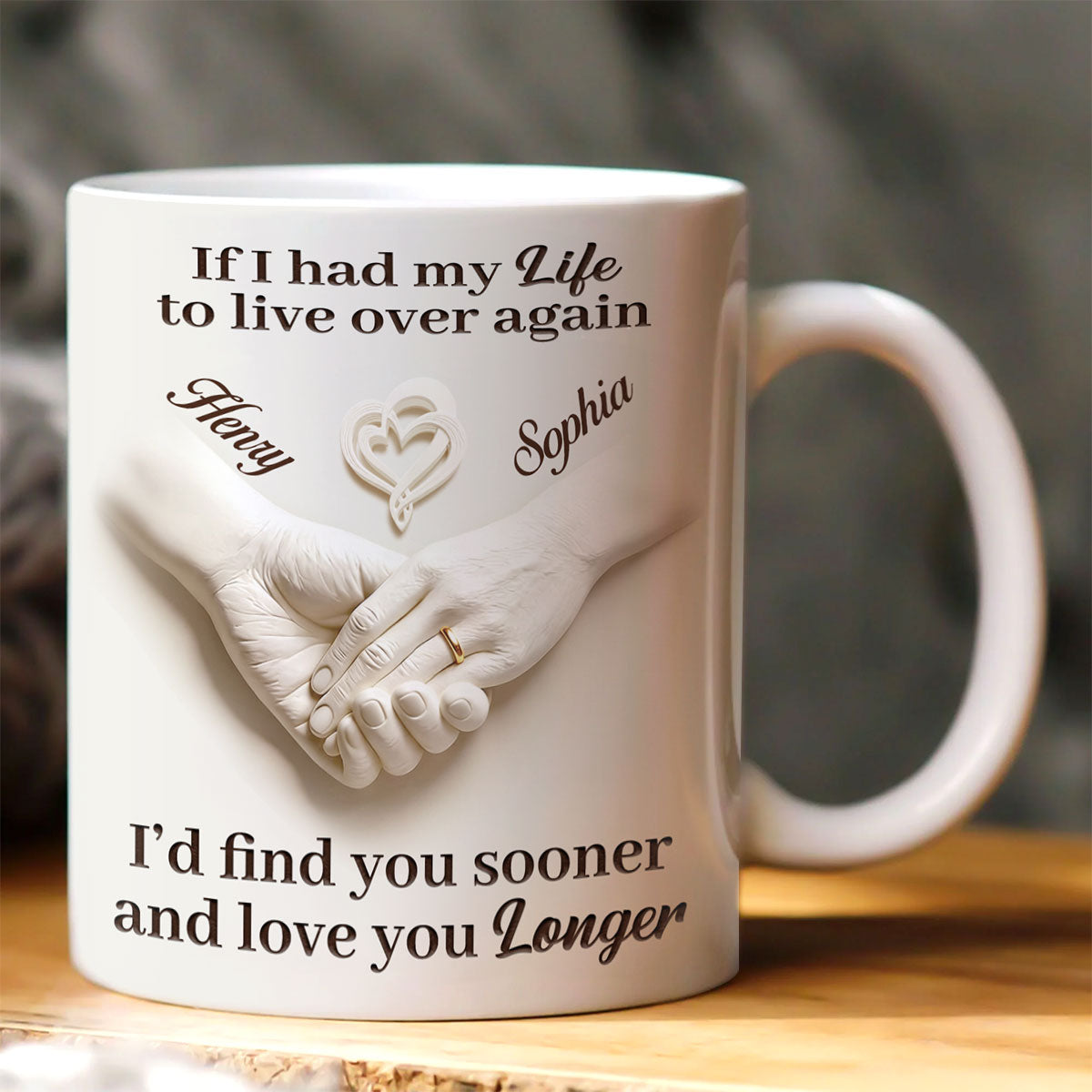 Love You Longer Gift For Couple - Personalized Ceramic Coffee Mug
