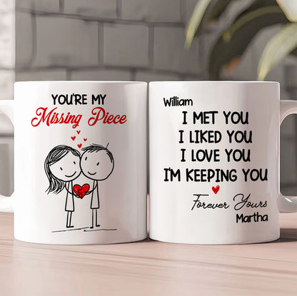 You're My Missing Piece - Personalized Ceramic Coffee Mug