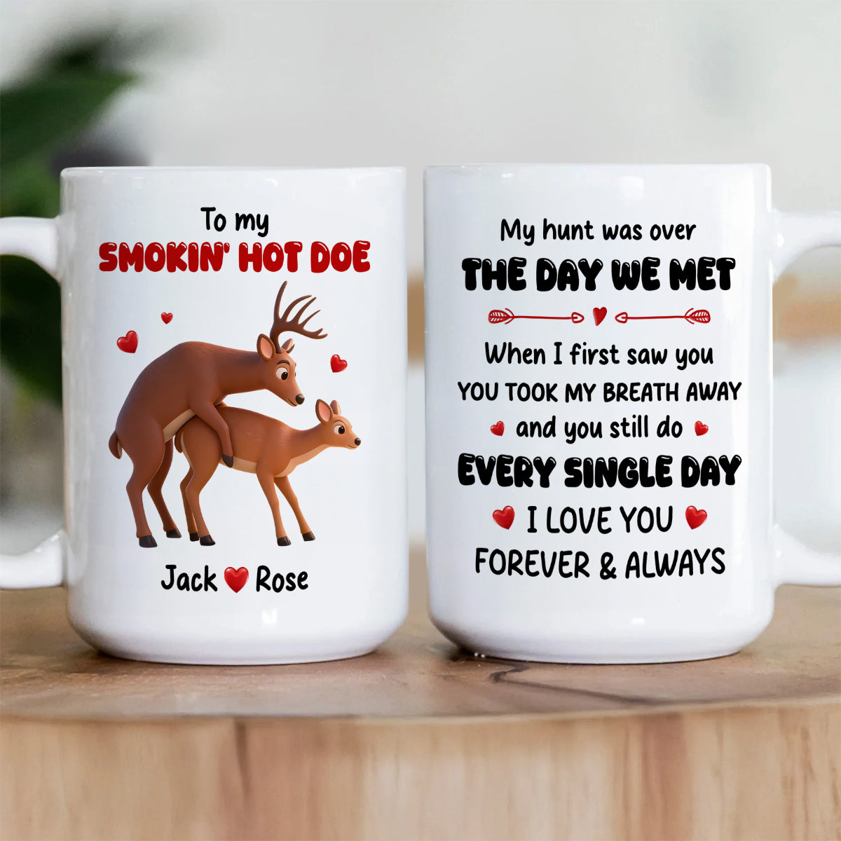 To My Smokin Hot Doe - Personalized Ceramic Coffee Mug