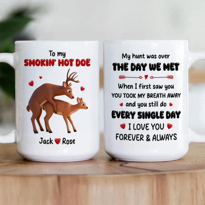 To My Smokin Hot Doe - Personalized Ceramic Coffee Mug