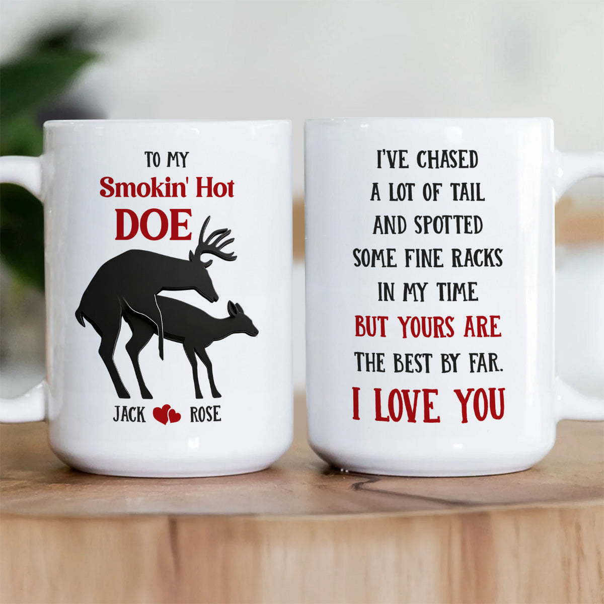 To My Smokin Hot Doe - Personalized Ceramic Coffee Mug