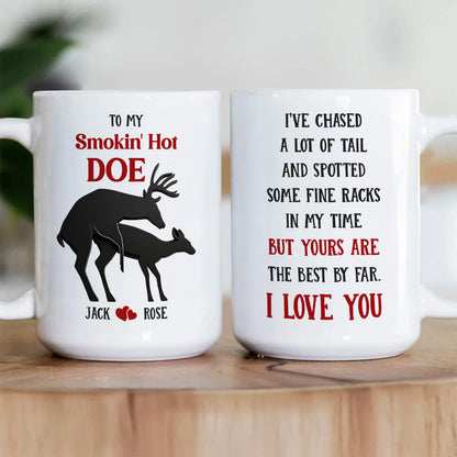 To My Smokin Hot Doe - Personalized Ceramic Coffee Mug
