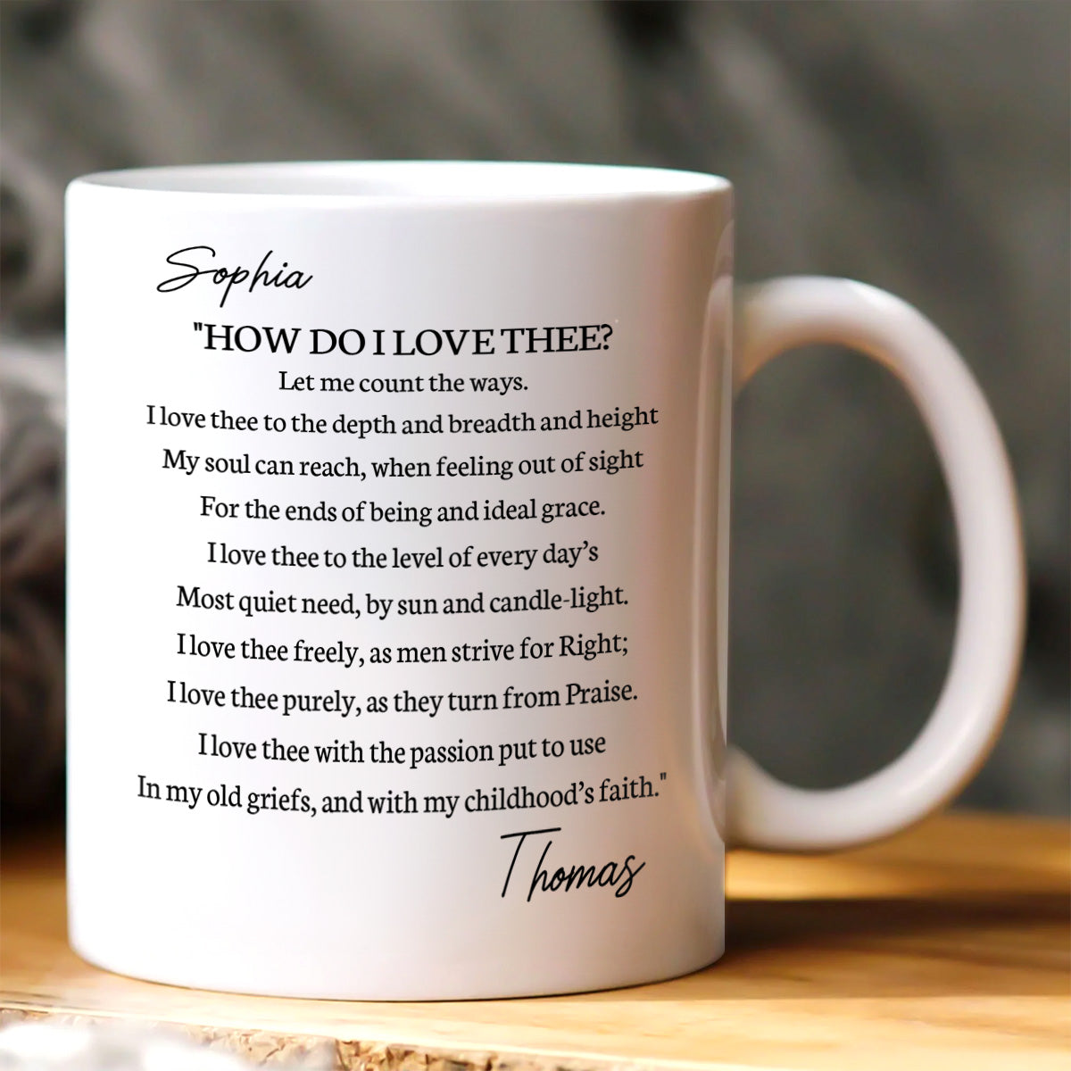 How Do I Love Thee? - Personalized Ceramic Coffee Mug