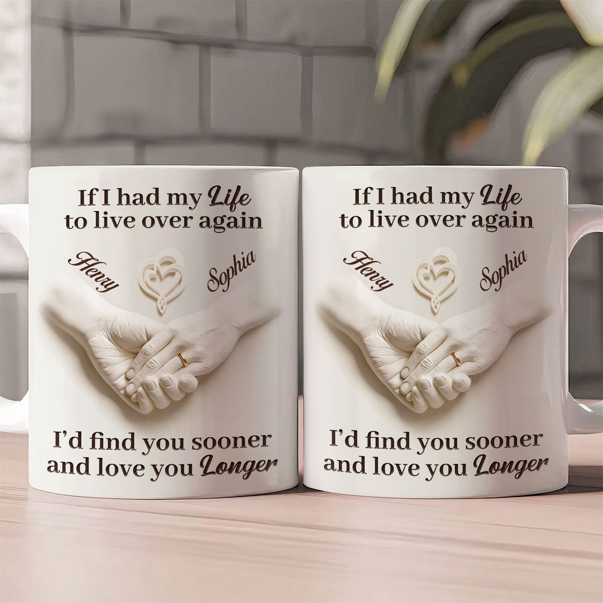 Love You Longer Gift For Couple - Personalized Ceramic Coffee Mug
