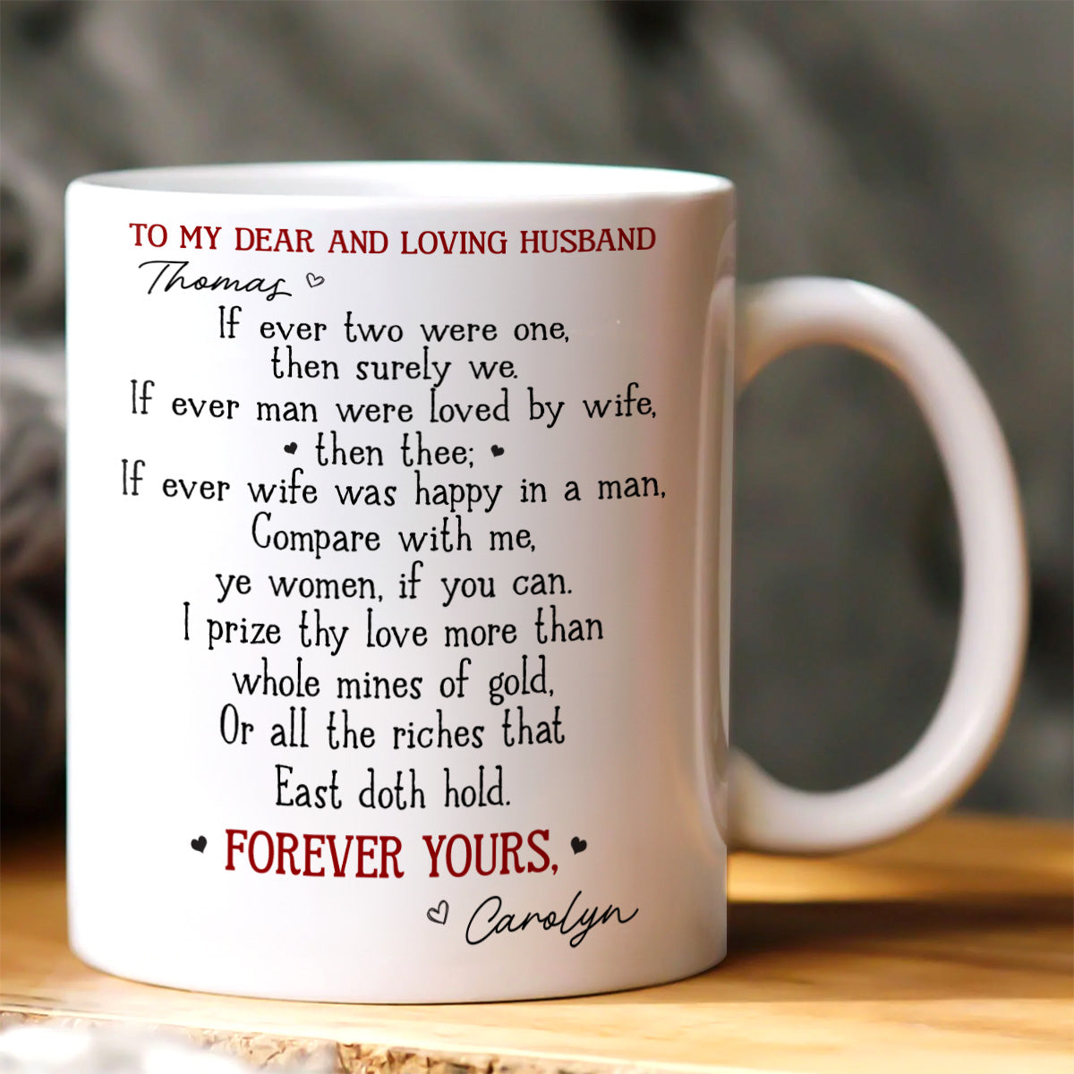 To My Dear And Loving Husband - Personalized Ceramic Coffee Mug