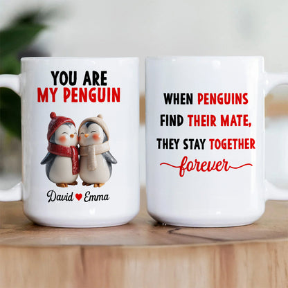 You Are My Penguin - Personalized Ceramic Coffee Mug