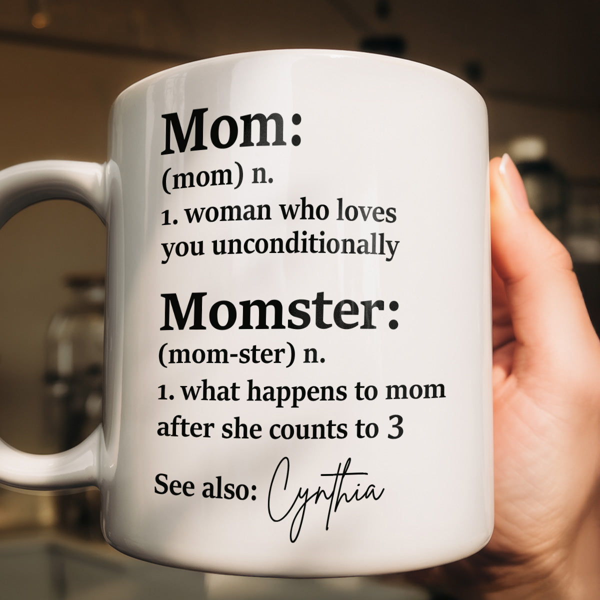 Mom Or Momster - Personalized Ceramic Coffee Mug