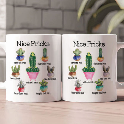Funny Cactus Pricks - Personalized Ceramic Coffee Mug