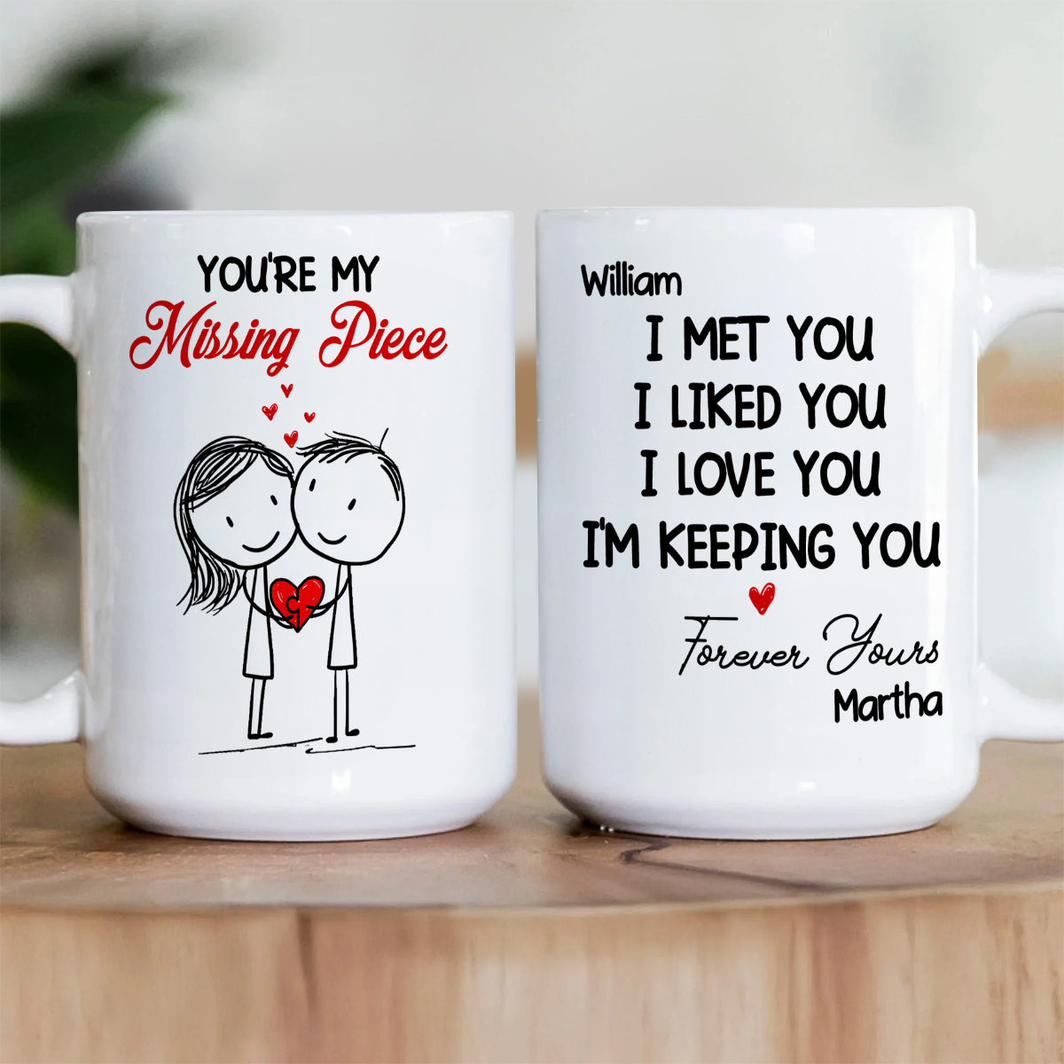 You're My Missing Piece - Personalized Ceramic Coffee Mug