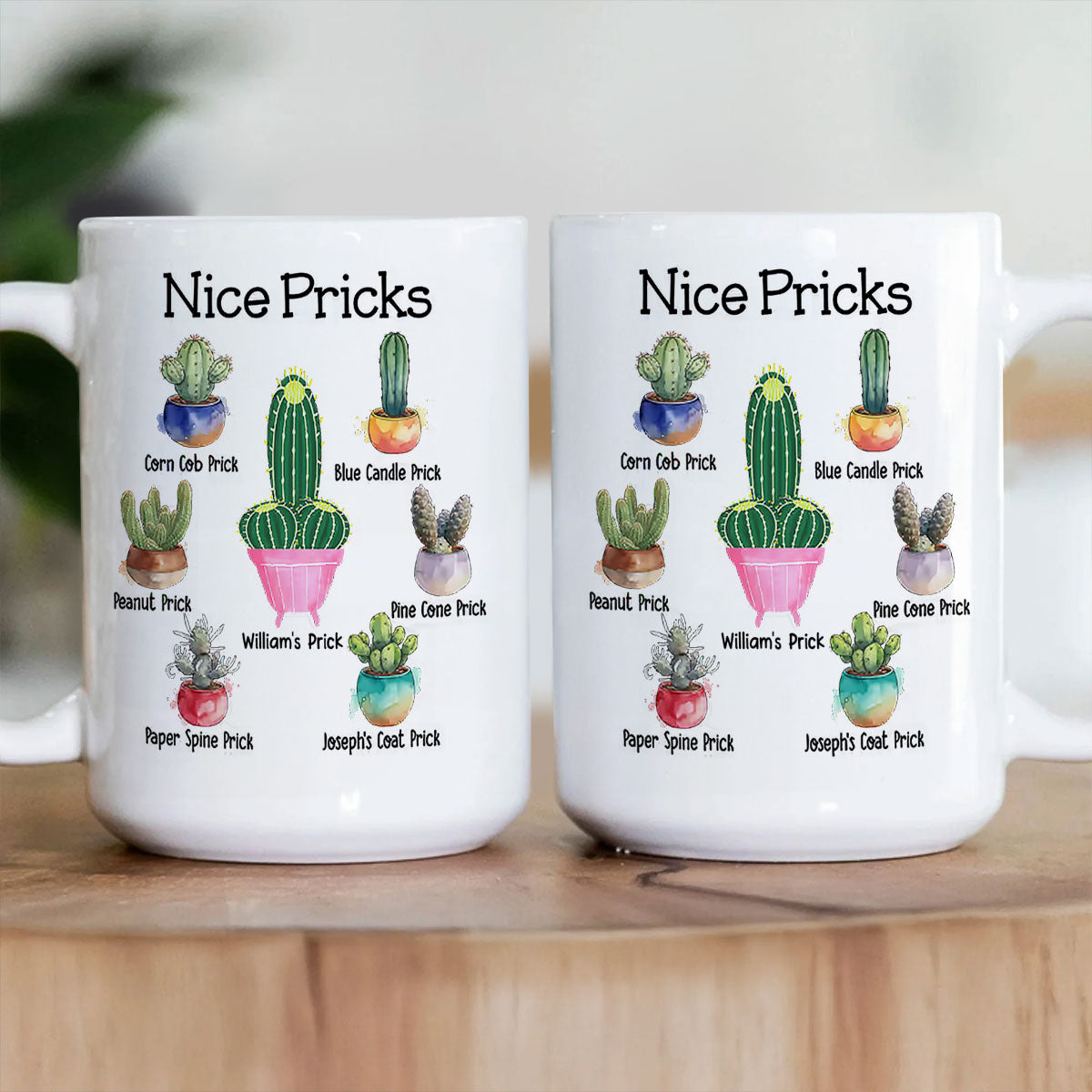 Funny Cactus Pricks - Personalized Ceramic Coffee Mug