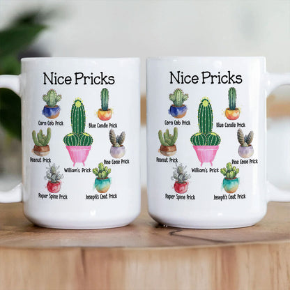 Funny Cactus Pricks - Personalized Ceramic Coffee Mug