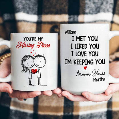 You're My Missing Piece - Personalized Ceramic Coffee Mug