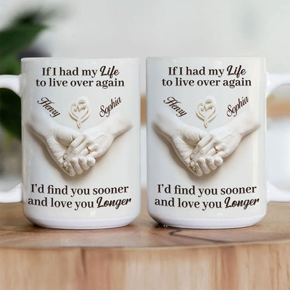 Love You Longer Gift For Couple - Personalized Ceramic Coffee Mug