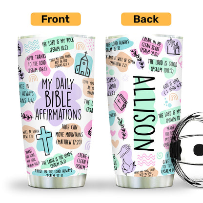 My Daily Bible Affirmations - Personalized Stainless Steel Tumbler