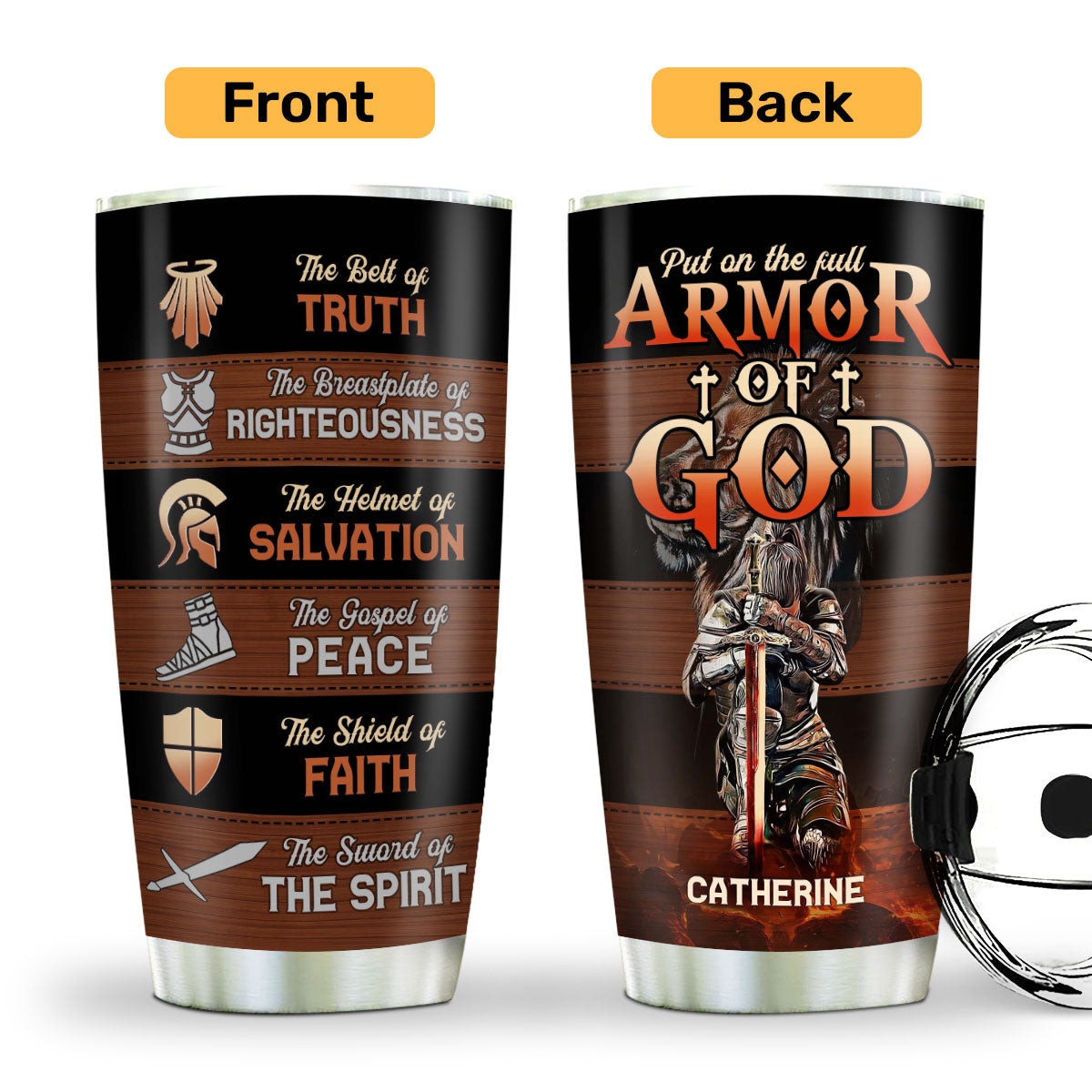 Put On The Full Armor Of God | Personalized Stainless Steel Tumbler