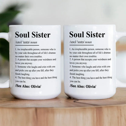 Soul Sister Definition - Personalized Ceramic Coffee Mug