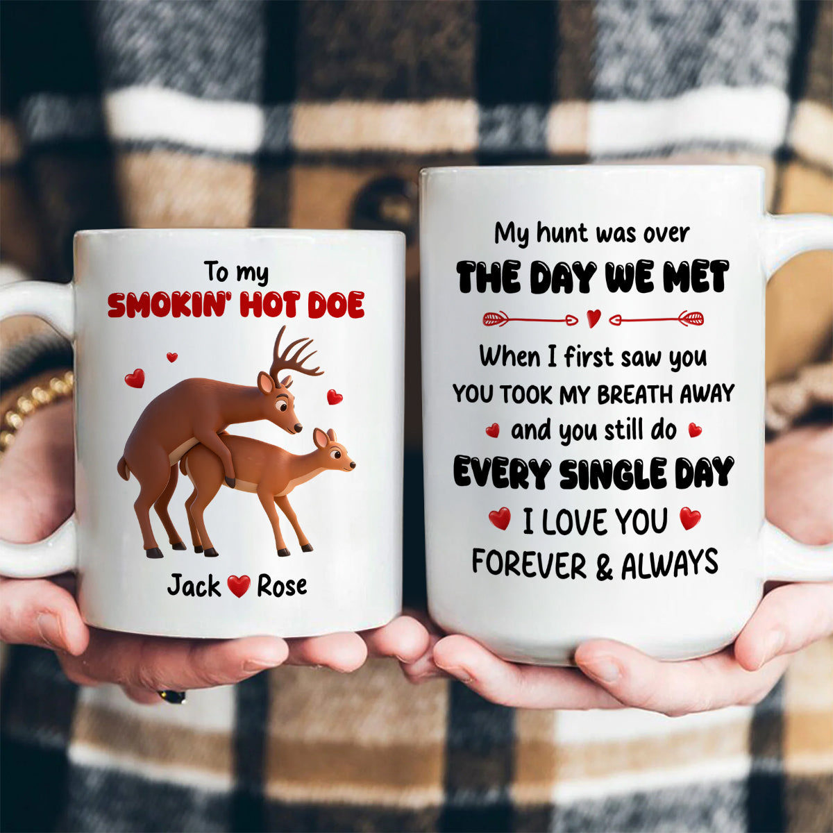 To My Smokin Hot Doe - Personalized Ceramic Coffee Mug
