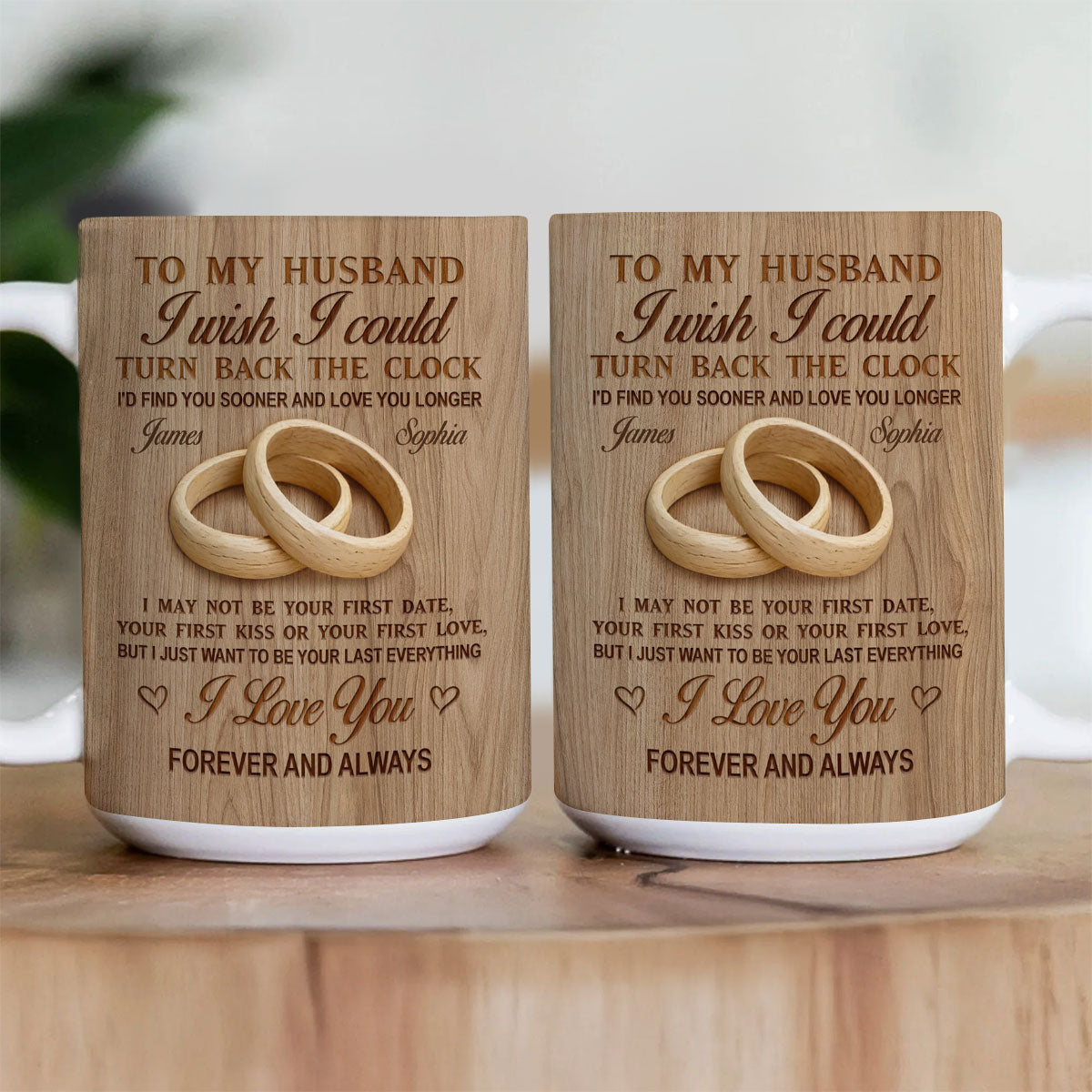 To My Husband, Love You Longer - Personalized Coffee Mug