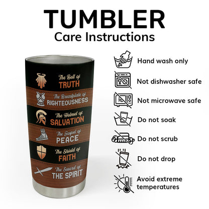 Put On The Full Armor Of God | Personalized Stainless Steel Tumbler