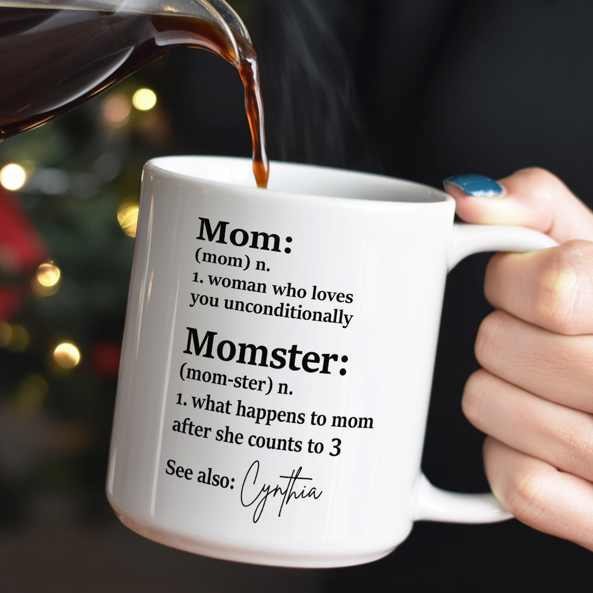 Mom Or Momster - Personalized Ceramic Coffee Mug