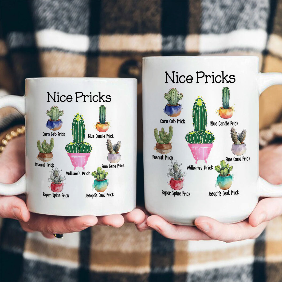 Funny Cactus Pricks - Personalized Ceramic Coffee Mug