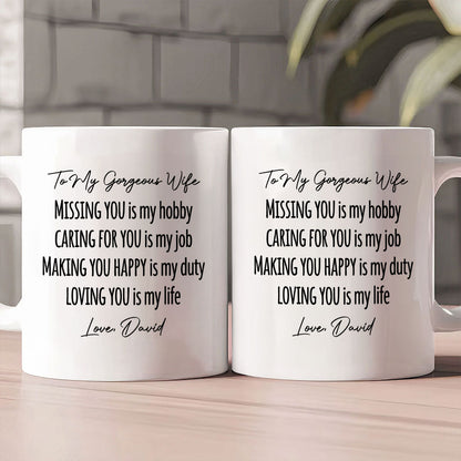 Loving You Is My Life - Personalized Ceramic Coffee Mug
