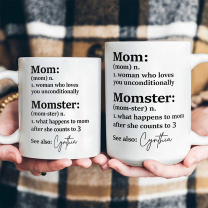 Mom Or Momster - Personalized Ceramic Coffee Mug
