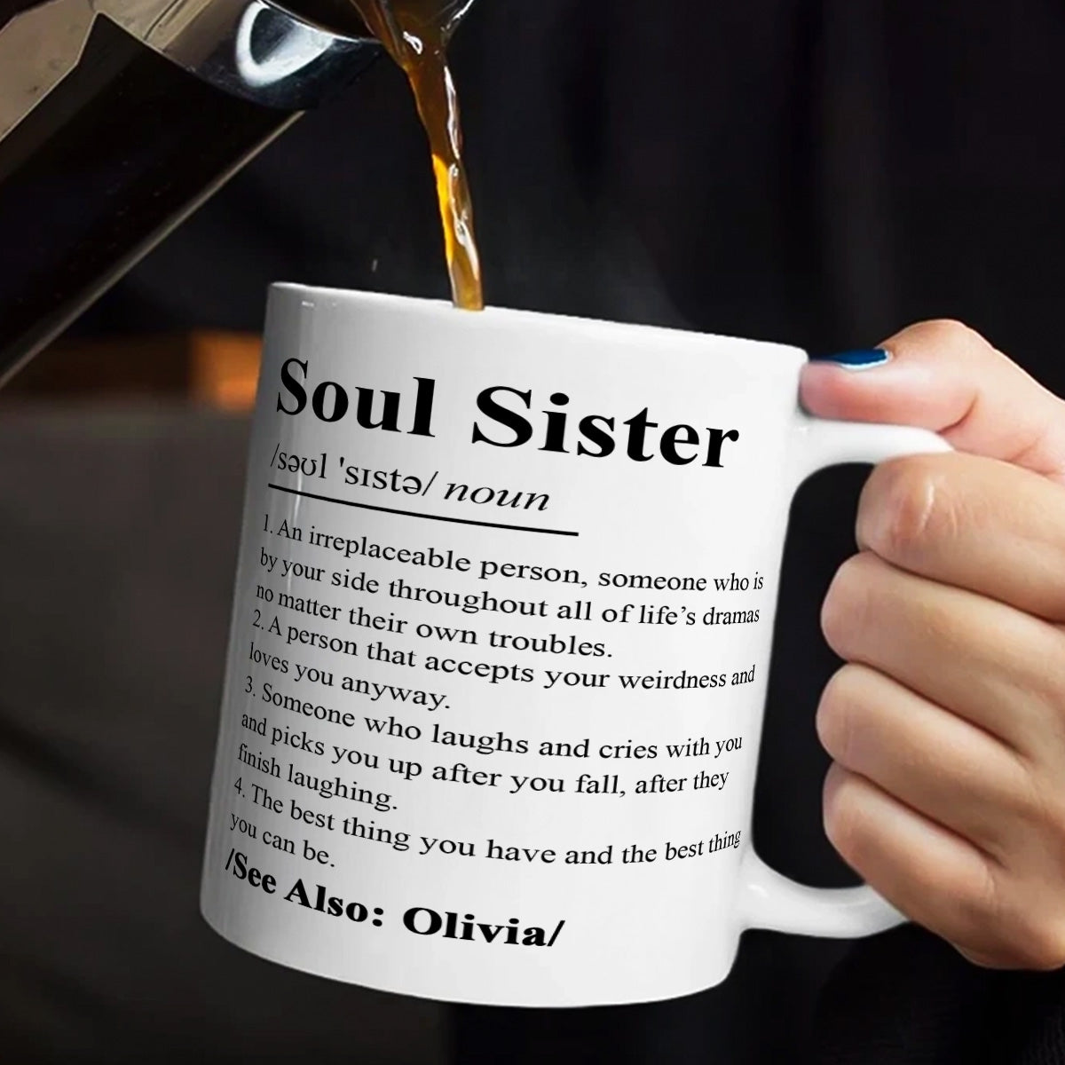 Soul Sister Definition - Personalized Ceramic Coffee Mug