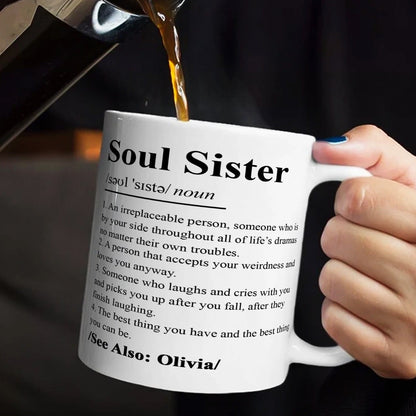 Soul Sister Definition - Personalized Ceramic Coffee Mug