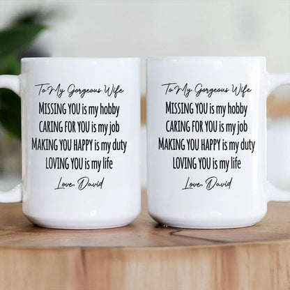 Loving You Is My Life - Personalized Ceramic Coffee Mug