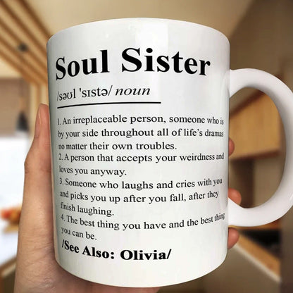 Soul Sister Definition - Personalized Ceramic Coffee Mug