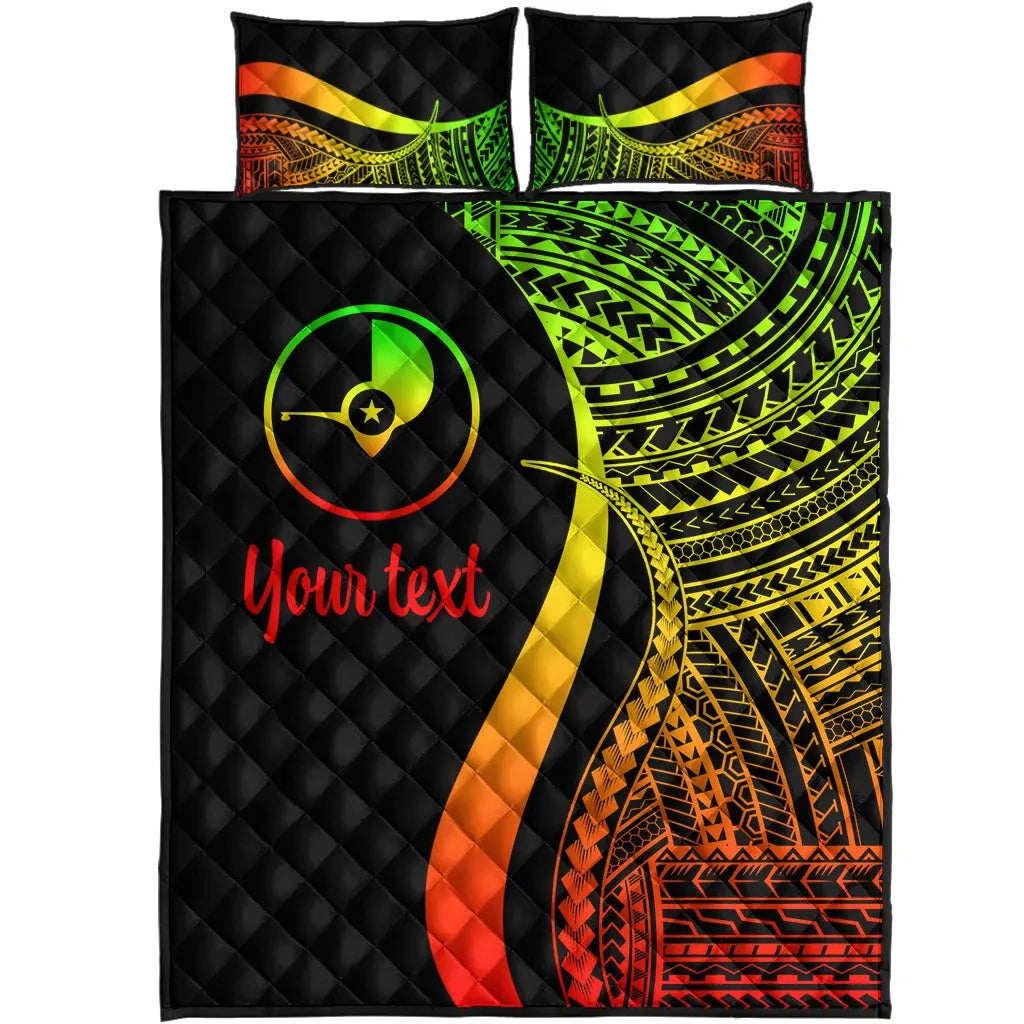 Yap Custom Personalised Quilt Bed Set - Reggae Polynesian Tentacle Tribal Pattern